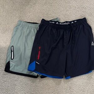 Reebok Men's Athletic Shorts - Black, Gray, and Blue